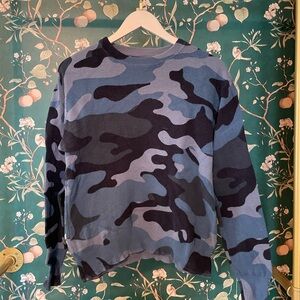 Zara Man blue camouflage knit shirt / sweater